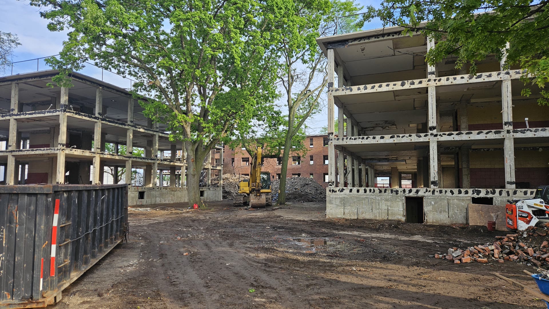 Structure stripped to its concrete frame