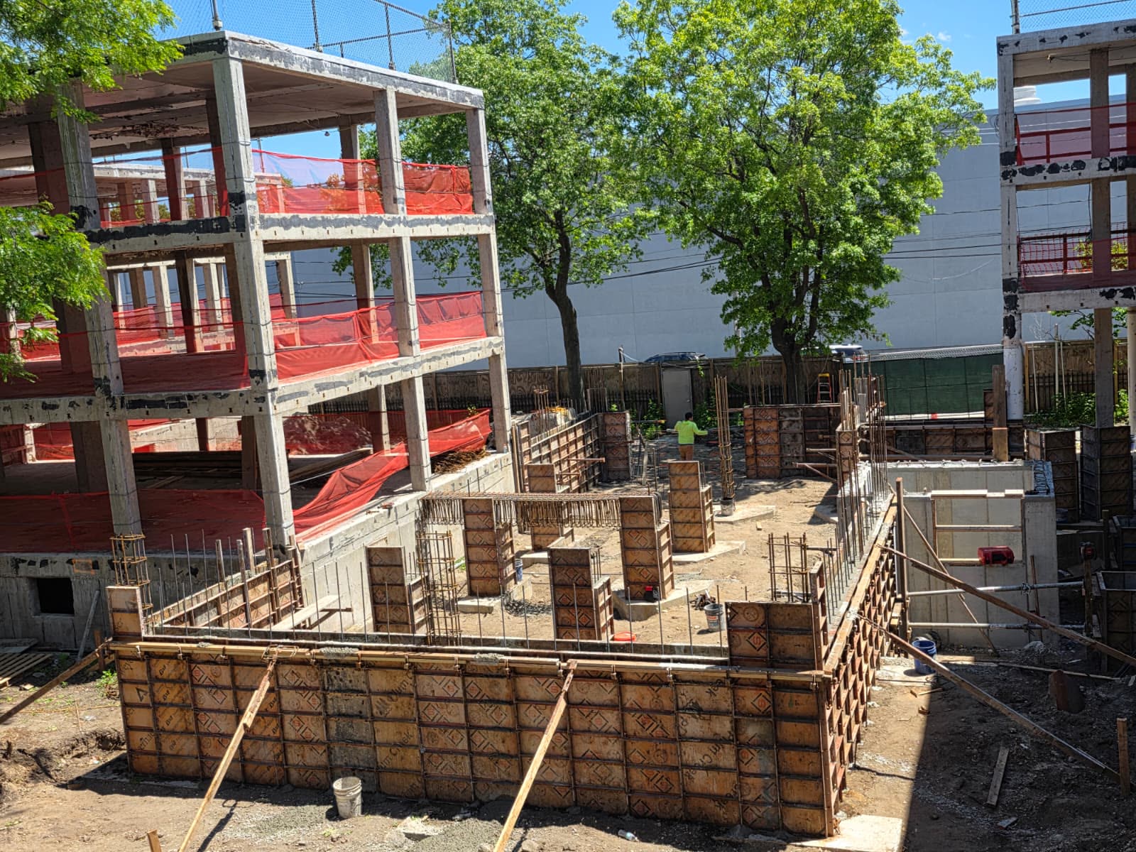 Formwork for new foundation walls